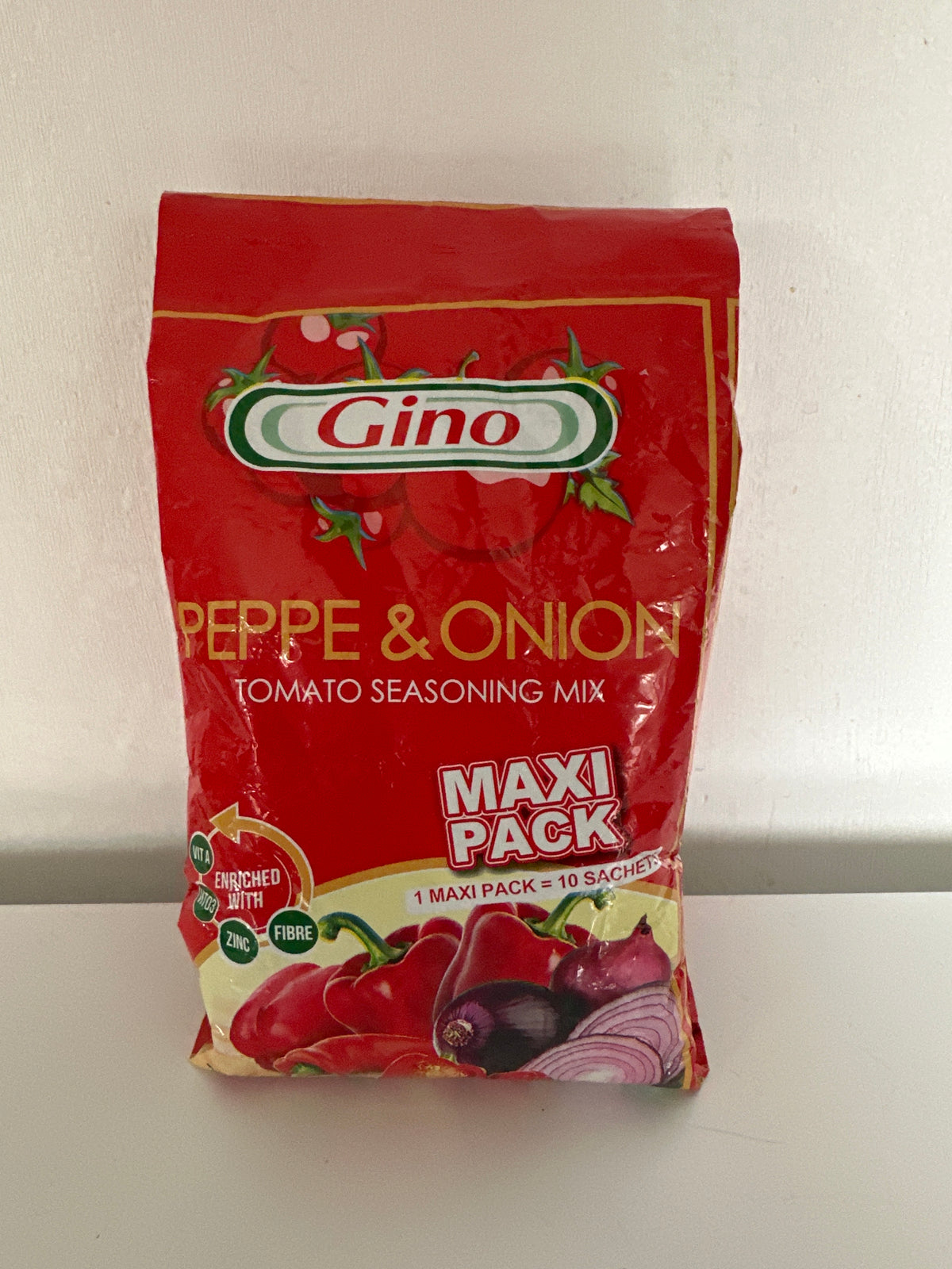 GINO PEPPER & ONION TOMATO SEASONING MIX - 500g MAXI PACK (=10 SACHETS) NIGERIAN TOMATO PASTE